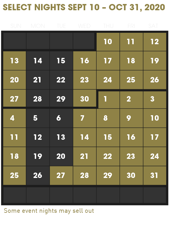 Halloween Horror Nights Crowd Calendar 